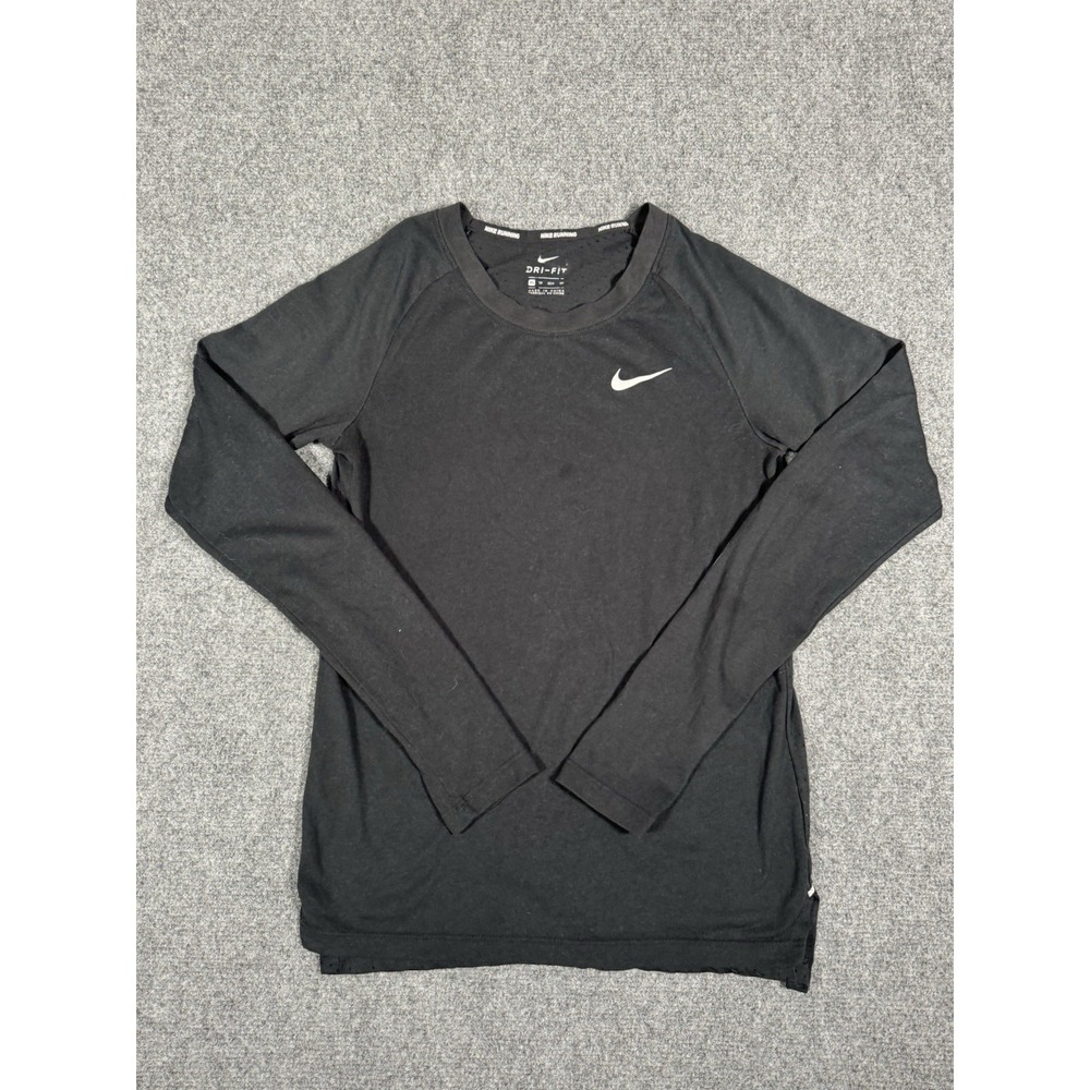 Nike Running Shirt Womens XS Black Long Sleeve Top Active Run Gym Training